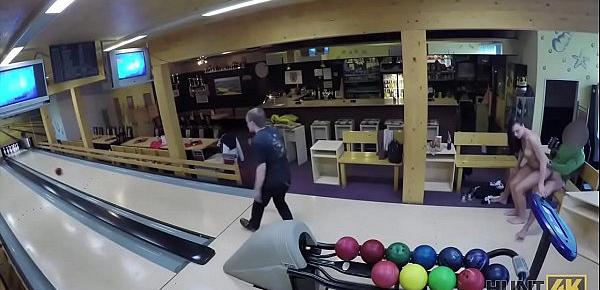  HUNT4K. Couple is tired of bowling, guy wants money, chick wants sex